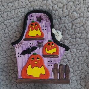 Halloween Vintage Haunted House Pumpkin Candle Holder Decoration